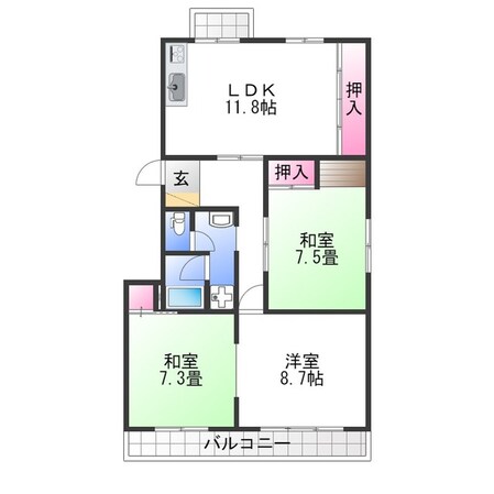 槇塚台C住宅1号棟の物件間取画像